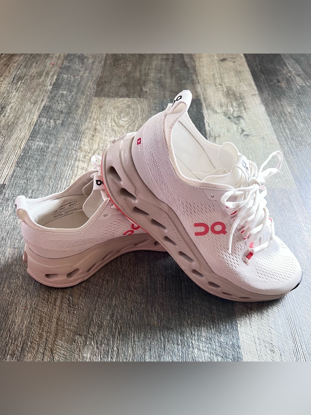 On Running Women's CloudMAX Sneakers - White with Tan & Orange accents